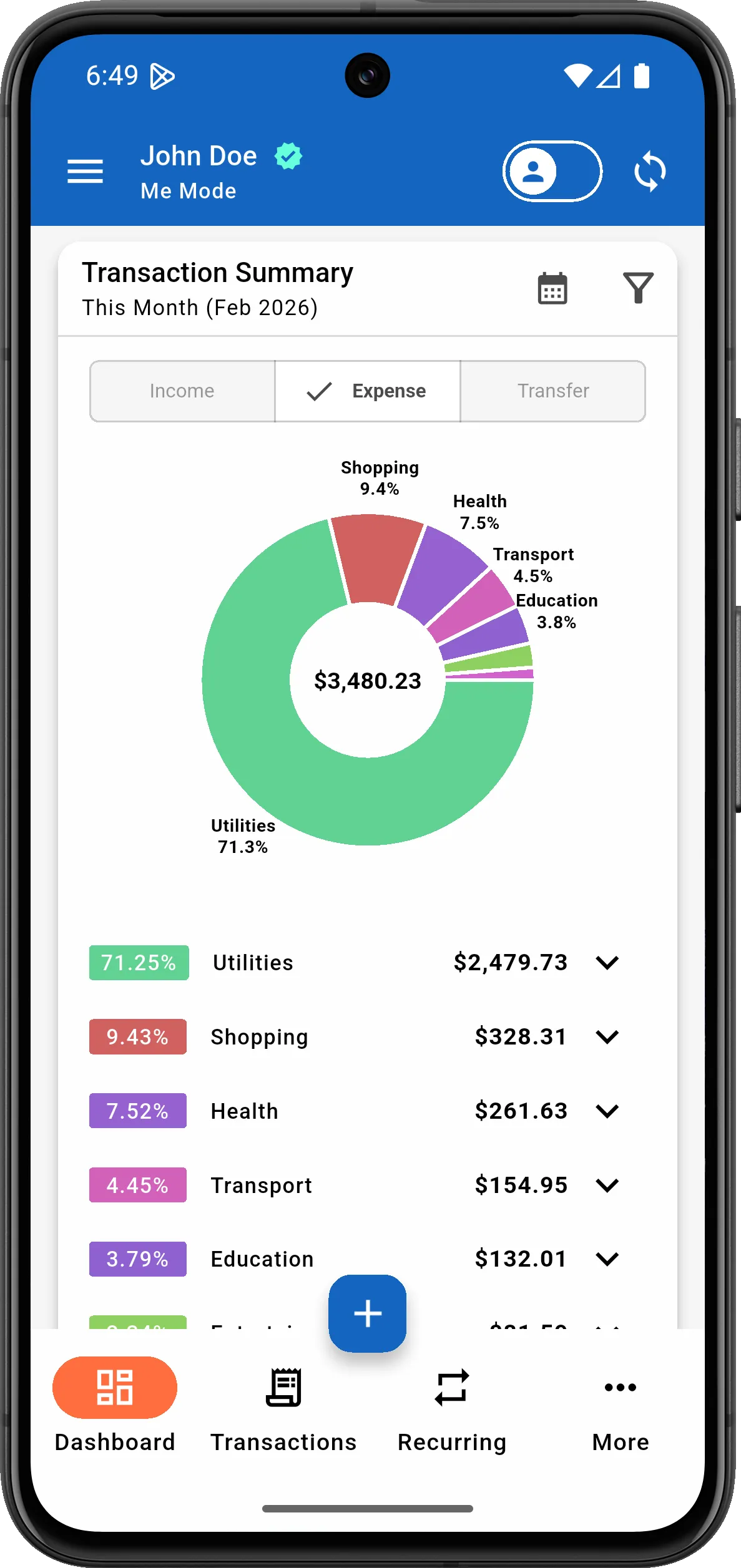 CreDebito Dashboard